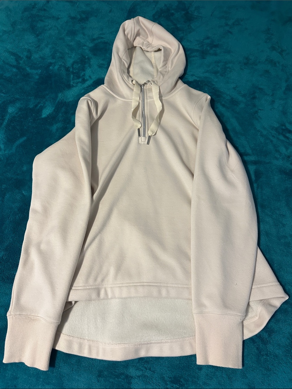 Athleta Women’s Cream Half-Zip Hooded Pullover